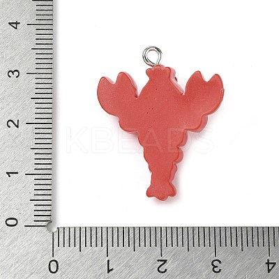 Opaque Resin Lobster Cray Pendants X-RESI-K023-04-1