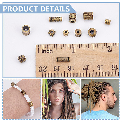 240Pcs 8 Styles Tibetan Style Alloy Bead Spacers FIND-NB0005-67-1