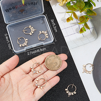 8Pcs Brass Micro Pave Clear Cubic Zirconia Peg Bails Links KK-BBC0007-74-1