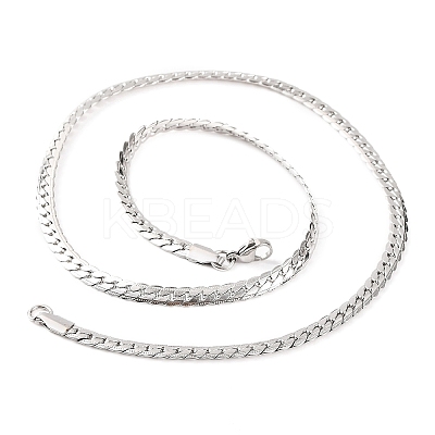 Non-Tarnish 304 Stainless Steel Twist Chain Necklaces for Women NJEW-G140-08B-P-1