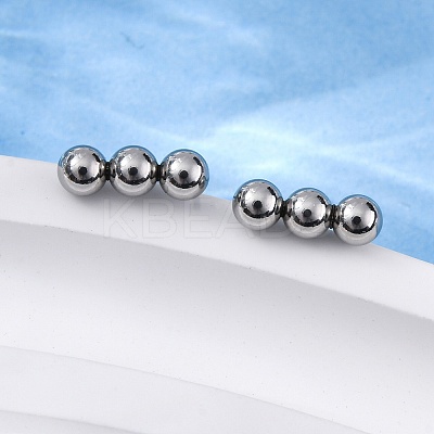 Tarnish Resistant 201 Stainless Steel Beaded Horizontal Bar Stud Earrings with 316 Stainless Steel Pin for Women X-STAS-K238-01P-1