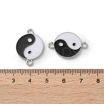 Alloy Black & White Enamel Yin-yang Connector Charms PALLOY-V009-10P-1