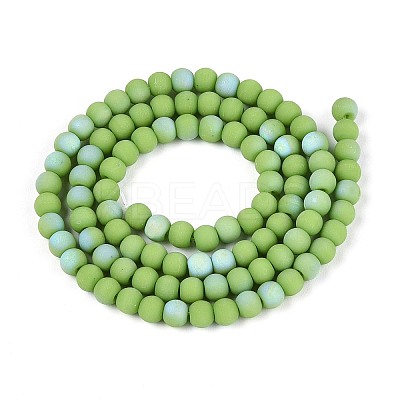 Frosted Opaque Glass Beads Strands GLAA-T032-P4mm-MBB06-1