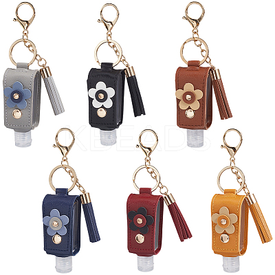 6Pcs 6 Colors ortable Empty Travel Bottle Keychains KEYC-SC0001-57B-1