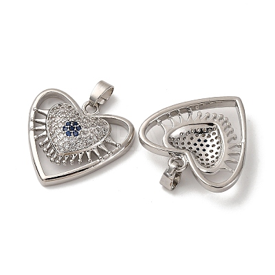 Brass Micro Pave Cubic Zirconia Pendants KK-F903-10P-1