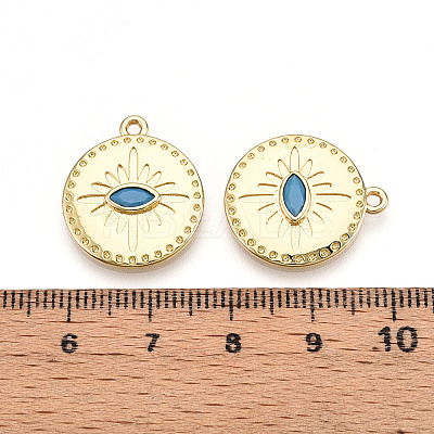 Brass Pave Cubic Zirconia Pendants KK-T074-58G-1