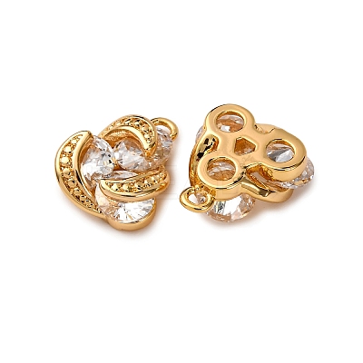 Brass Micro Pave Cubic Zirconia Charms KK-Z121-02G-1