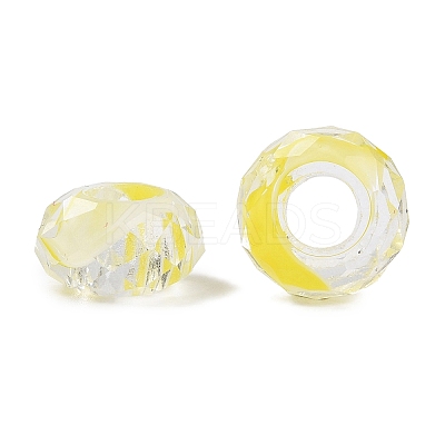 Two Tone Glass European Beads GDA009-2-1