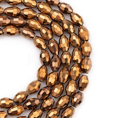Electroplate Glass Beads X-GC881Y-4-1