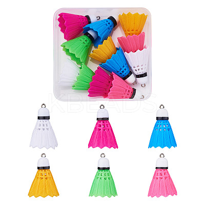 12Pcs 6 Colors Plastic Pendant FIND-TA0001-60-1