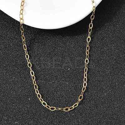 304 Stainless Steel Cable Chain Necklaces with Spring Ring Clasps for Women X-NJEW-Z091-15G-1