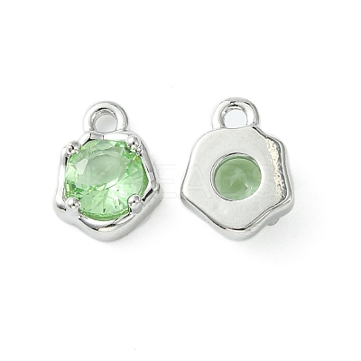Brass Micro Pave Cubic Zirconia Charms KK-L208-10P-05-1