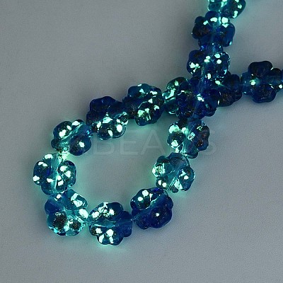 Luminous Handmade Gold Foil Glass Beads Strands FOIL-N029-01H-1