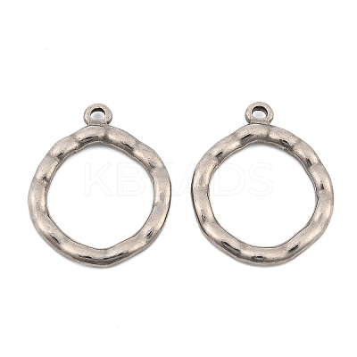 Hammered 304 Stainless Steel Pendants STAS-B099-01B-P-1