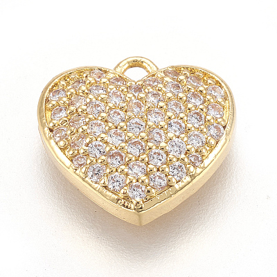 Brass Micro Pave Cubic Zirconia Charms LS-KK-O112-08G-1