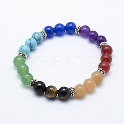 Natural/Synthetic Mixed Stone Beads Stretch Bracelets BJEW-L612-G01-1