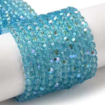 Electroplate Transparent Glass Beads Strands EGLA-A035-T4mm-L08-1