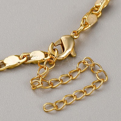 Brass Oval Chain Bracelets for Women BJEW-WH20006-06G-1
