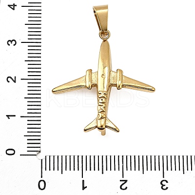 Airplane 304 Stainless Steel Pendants STAS-M121-10G-1