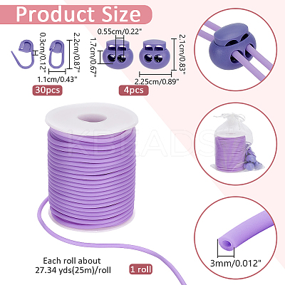 1Roll Hollow Pipe PVC Tubular Synthetic Rubber Cord RCOR-NB0001-02E-1