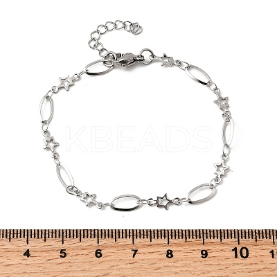 304 Stainless Steel Link Bracelets BJEW-A044-03B-P-1