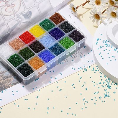 FGB 360G 18 Colors 12/0 Grade A Round Glass Seed Beads SEED-JP0012-14-2mm-1