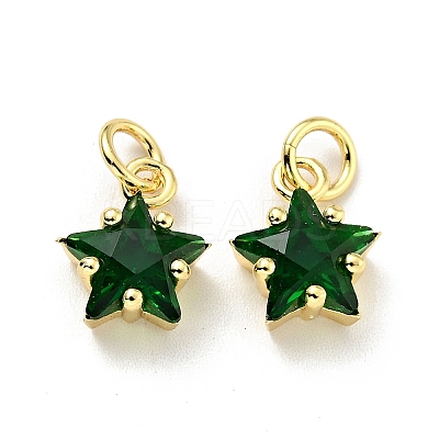 Eco-friendly Brass Micro Pave Cubic Zirconia Pendants KK-D080-44G-04-1