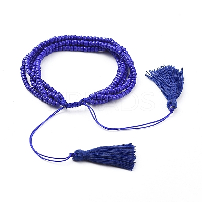 Adjustable Glass Seed Beads Braided Bead Bracelets BJEW-JB04777-1