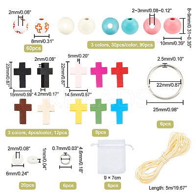 DIY Cross Keychain Bracelet Making Kit for Wallet Car Key DIY-AR0002-73-1
