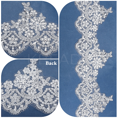 3 Yards Polyester Flower Lace Ribbon OCOR-GF0005-61-1