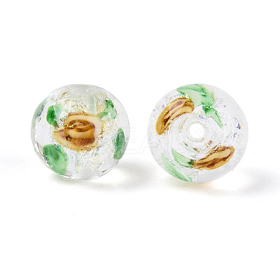 Handmade Foil Lampwork Beads Strands FOIL-T008-05C-1