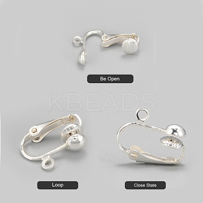Iron Clip-on Earring Findingsfor Non-Pierced Ears X-EC141-S-1