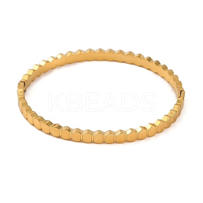 Ion Plating(IP) 304 Stainless Steel Hinged Bangles for Women BJEW-D048-11G-1