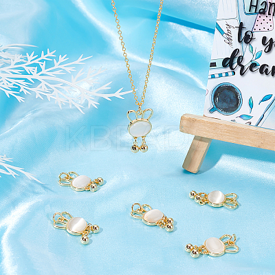 6Pcs Imitation Shell & Pearl Resin Pendants KK-BBC0004-20-1