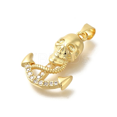 Rack Plating Brass Micro Pave Cubic Zirconia Pendants KK-Z086-68G-02-1