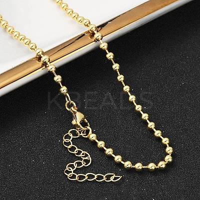 Rack Plating Brass Ball Chain Necklaces for Women X-NJEW-G102-01A-G-1