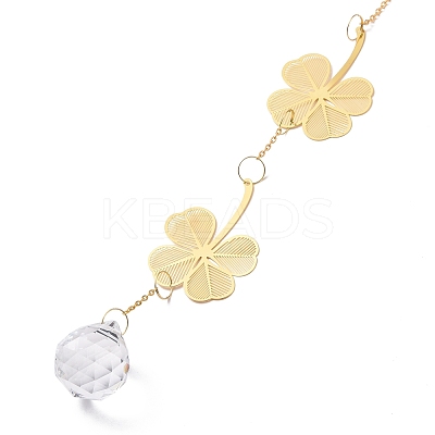 Faceted Glass Sun Catcher Pendant Decorations AJEW-A037-06G-1