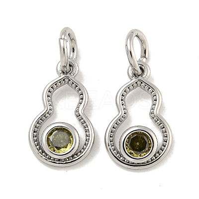 Brass Micro Pave Cubic Zirconia Pendants KK-P275-34P-1