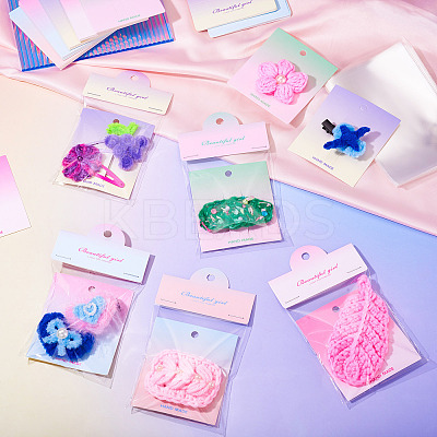 100Pcs Rectangle Gradient Color Paper Hair Clip Display Cards CDIS-TA0001-32-1