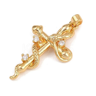 Brass Micro Pave Cubic Zirconia Pendants KK-F910-14G-1