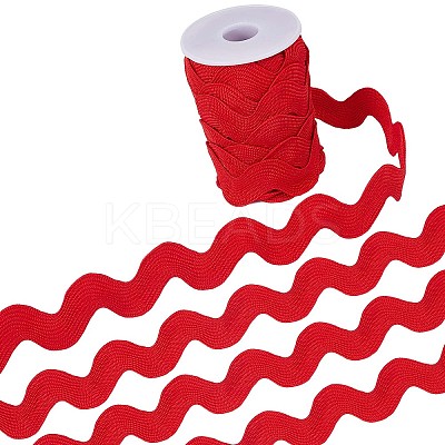 10 Yards Polyester Wavy Fringe Trim Ribbon OCOR-GF0002-49C-1