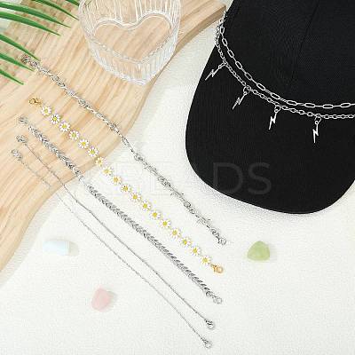 7 Styles Brass & 304 Stainless Steel & Alloy Chain Sets HJEW-SW00142-1
