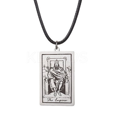 Tarot Card 201 Stainless Steel Pendant Necklaces NJEW-JN04496-04-1