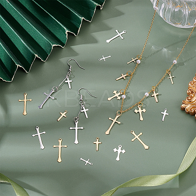 100Pcs 10 Styles Brass Pendants KK-PH0012-23A-1