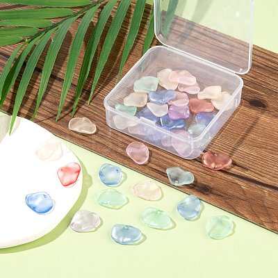 40Pcs Transparent Spray Painted Glass Pendants GLAA-FS0001-15-1