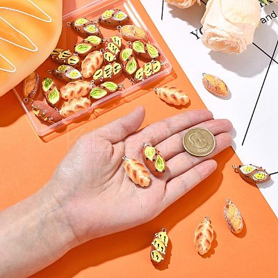 30Pcs 5 Styles Resin Imitation Food Pendants FIND-CJ0002-49-1