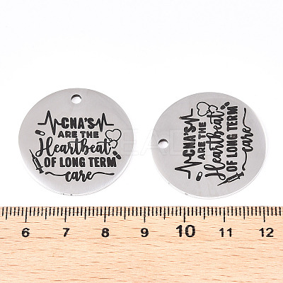 Non-Tarnish 201 Stainless Steel Pendants STAS-T064-38P-24-1