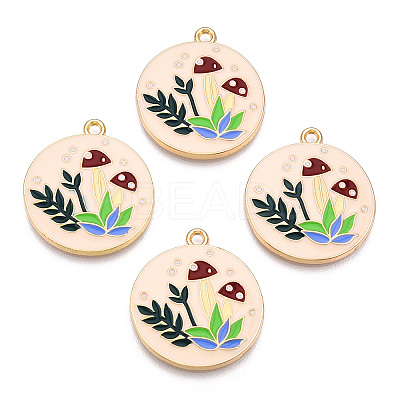Autumn Theme Rack Plating Alloy Enamel Pendants X-ENAM-N055-085-1