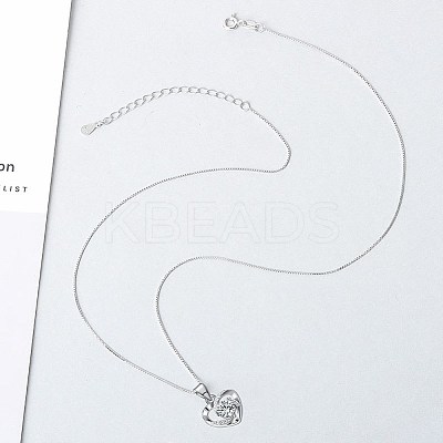 Anti-Tarnish Rhodium Plated 925 Sterling Silver Pendants ZIRC-BB50406-A-1