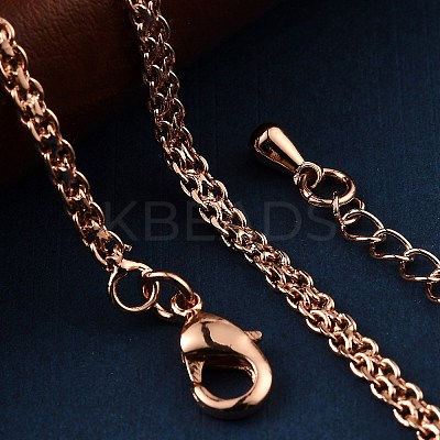 Brass Rope Chain Bracelets for Women BJEW-G735-08RG-1